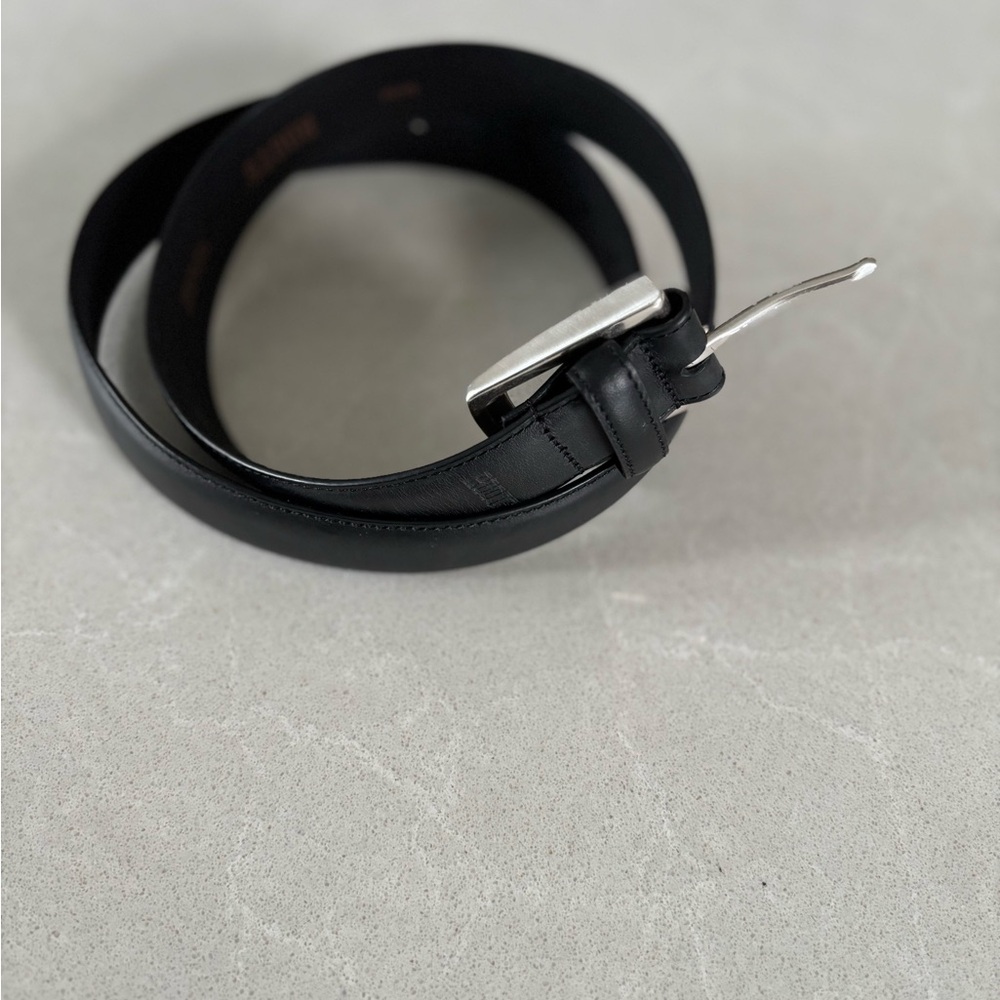 Roots Men's Black Genuine Leather Dress Belt Size Medium Classic Business Office